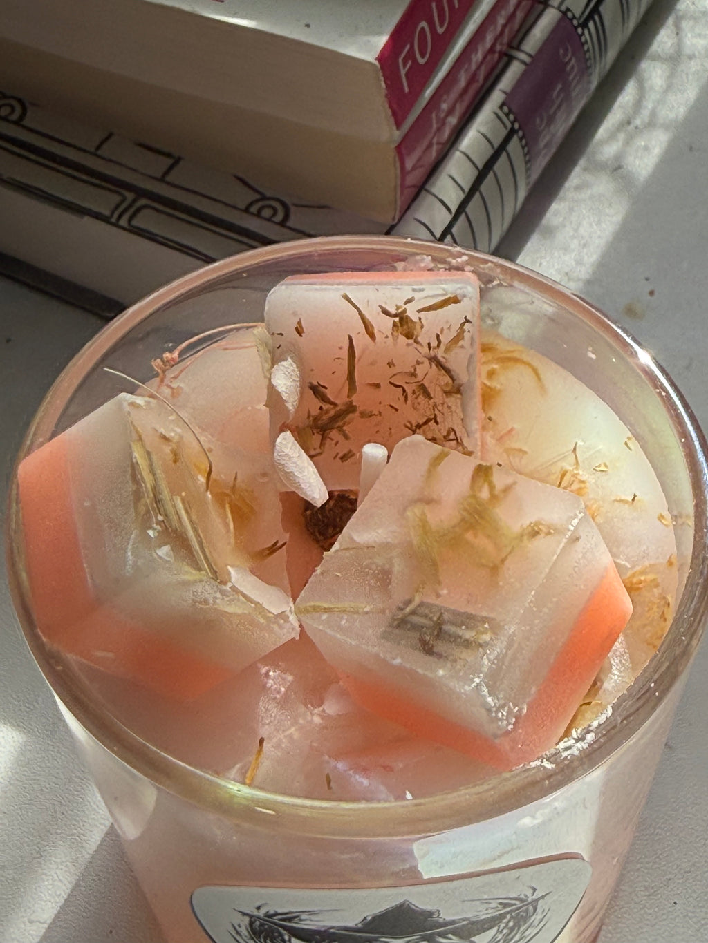 Dual-Tone Spiritual Healing Candle | Pink & Yellow with Herb-Infused Wax Melts
