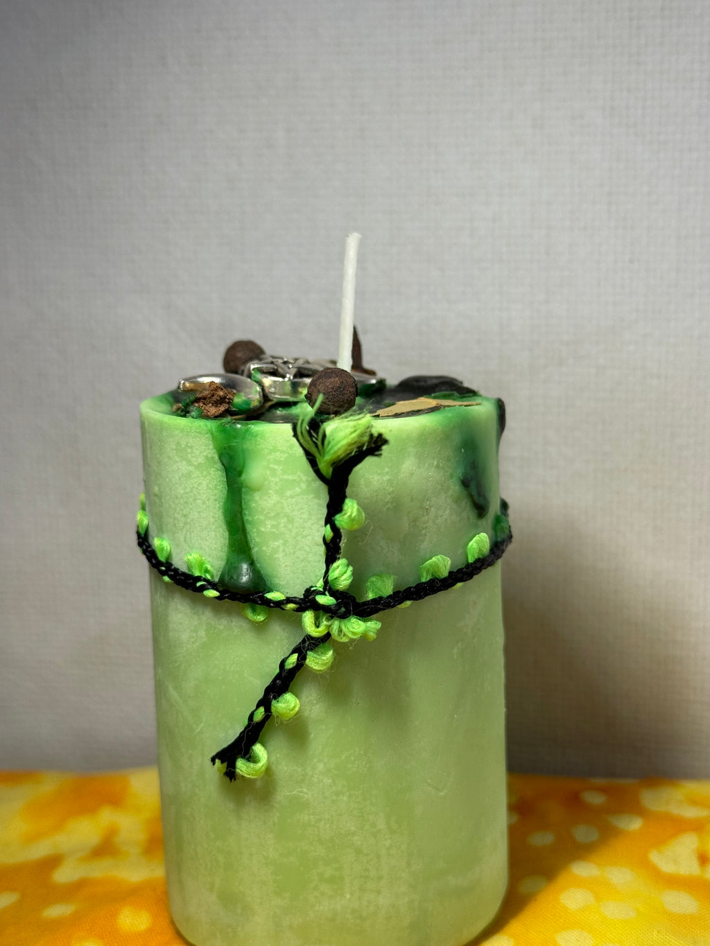 The green money spell soy wax candle
