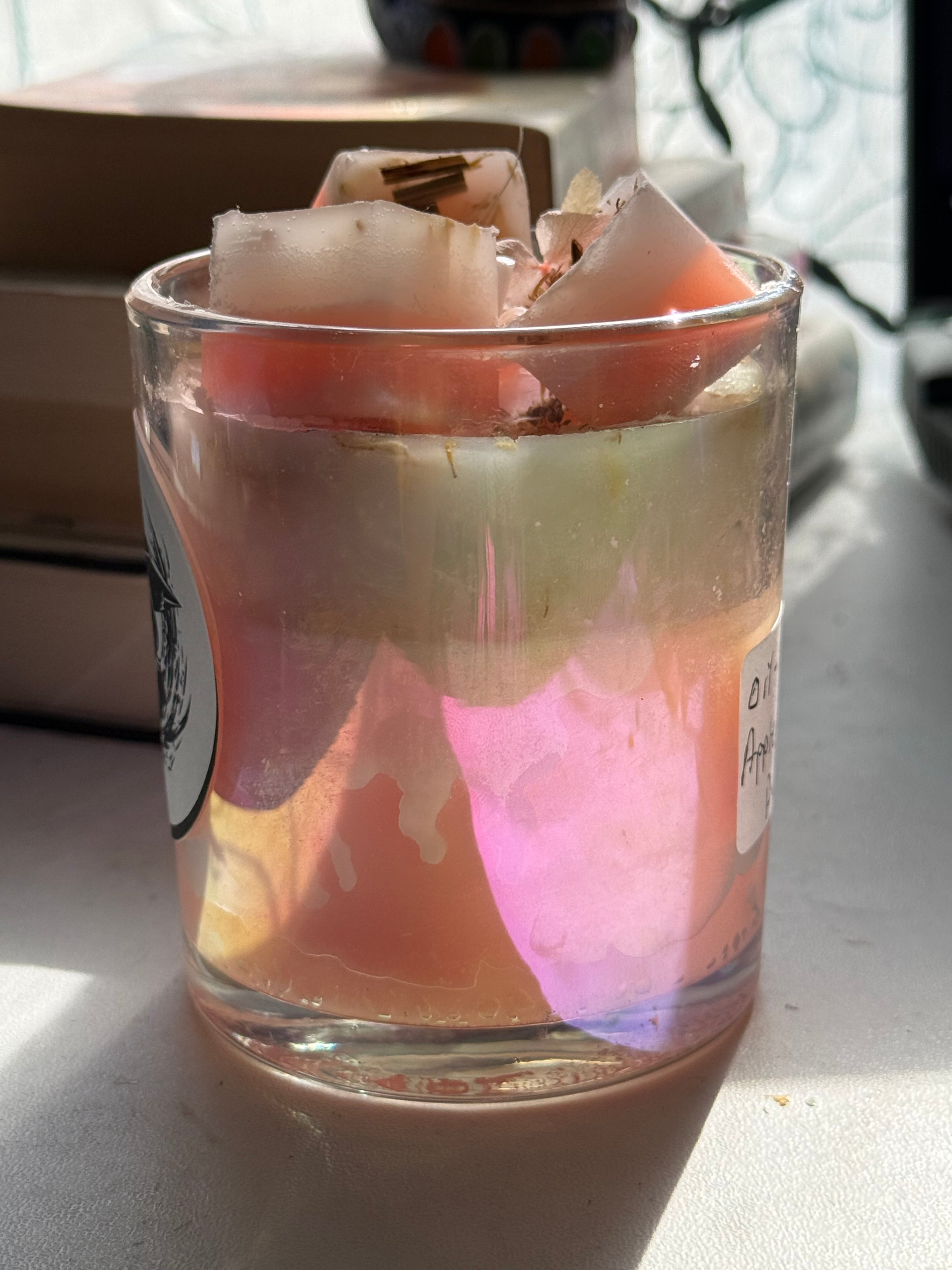 Dual-Tone Spiritual Healing Candle | Pink & Yellow with Herb-Infused Wax Melts
