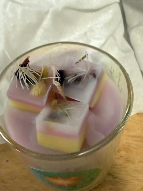Dual-Tone Spiritual Healing Candle | Pink & Yellow with Herb-Infused Wax Melts