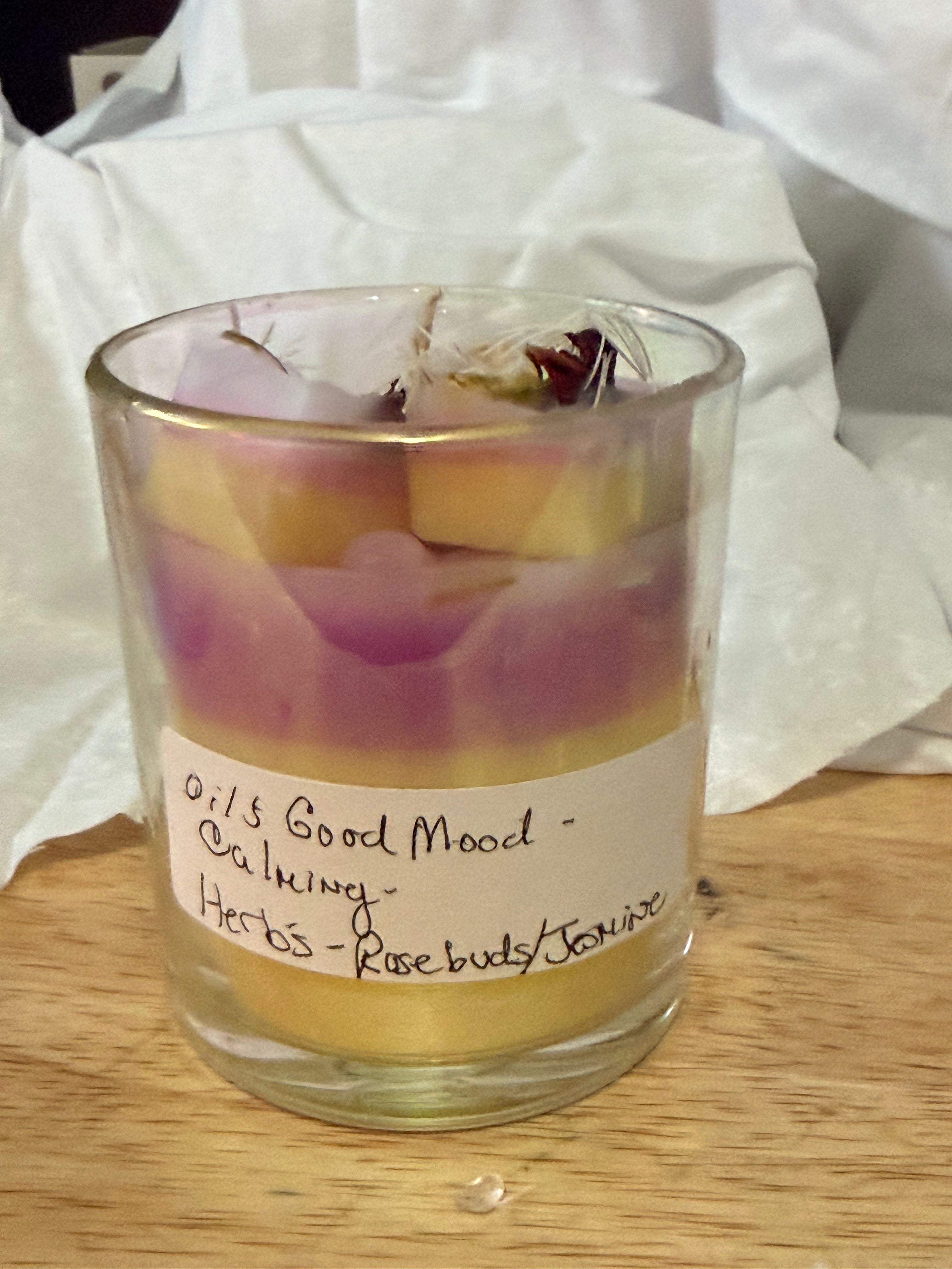 Dual-Tone Spiritual Healing Candle | Pink & Yellow with Herb-Infused Wax Melts