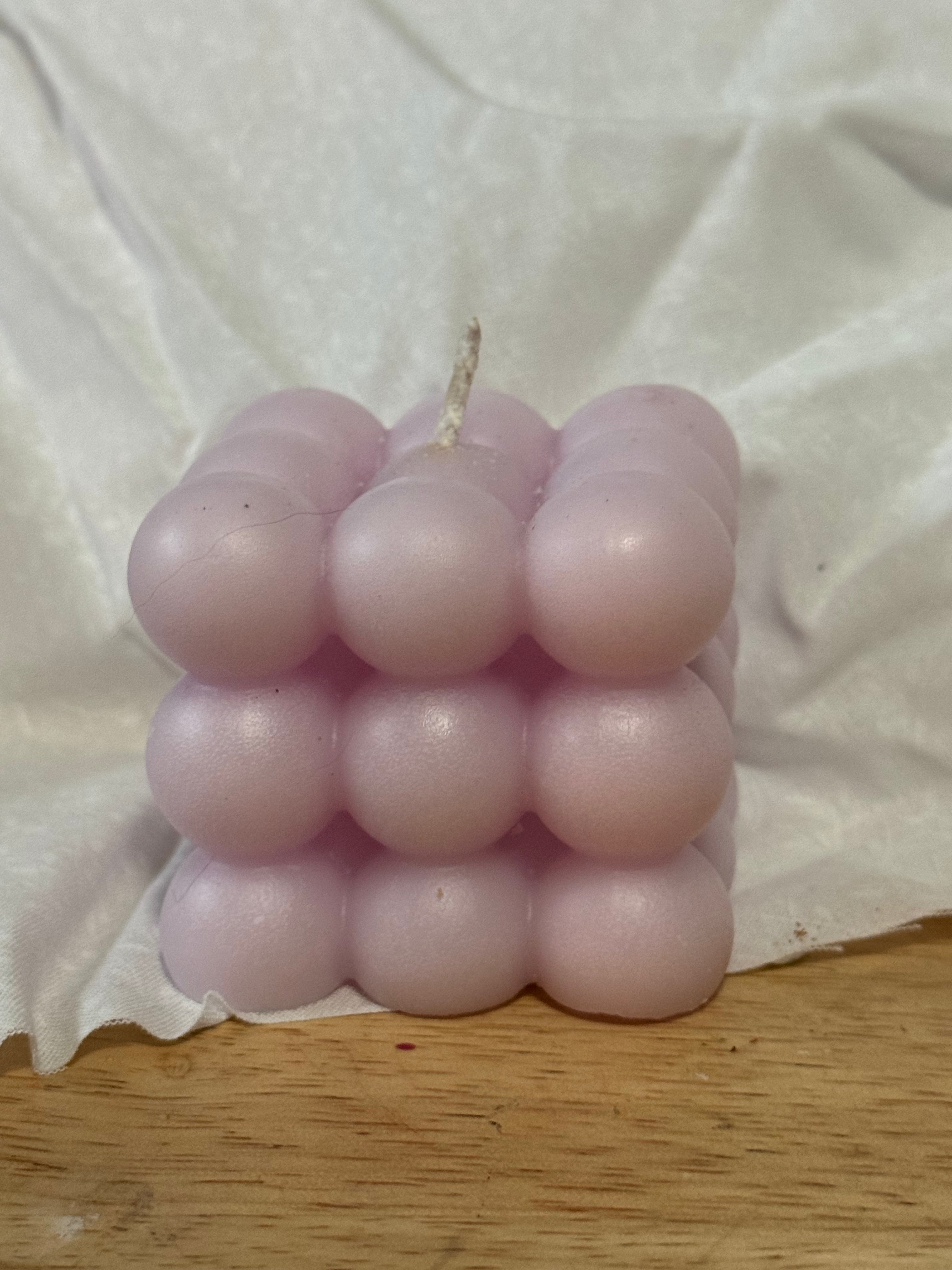 Pink Soy Wax Cube Candle